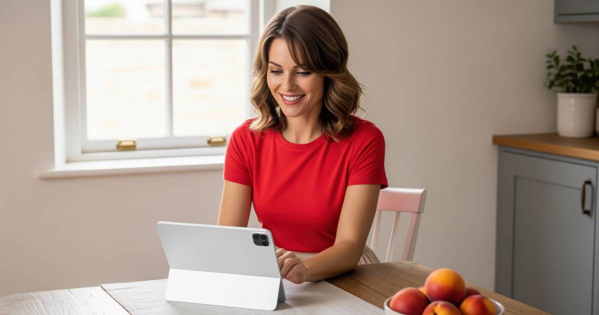 mevrouw die online betalingen doet met tablet